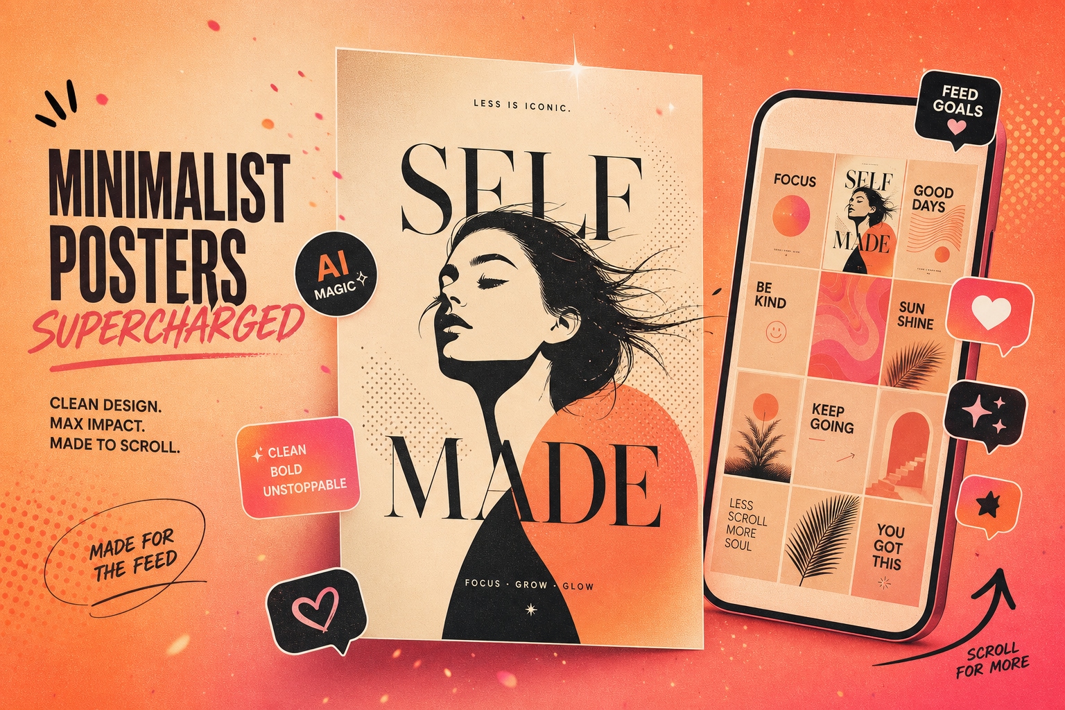 Enhance Social Media Presence with minimalist posters