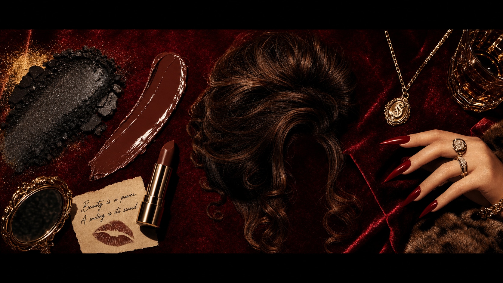 Apply bold makeup and glamour with mob wife aesthetic AI photos prompts