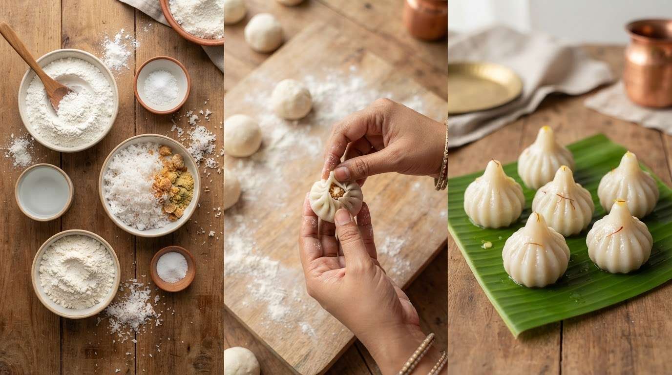 Visual modak recipe AI creation