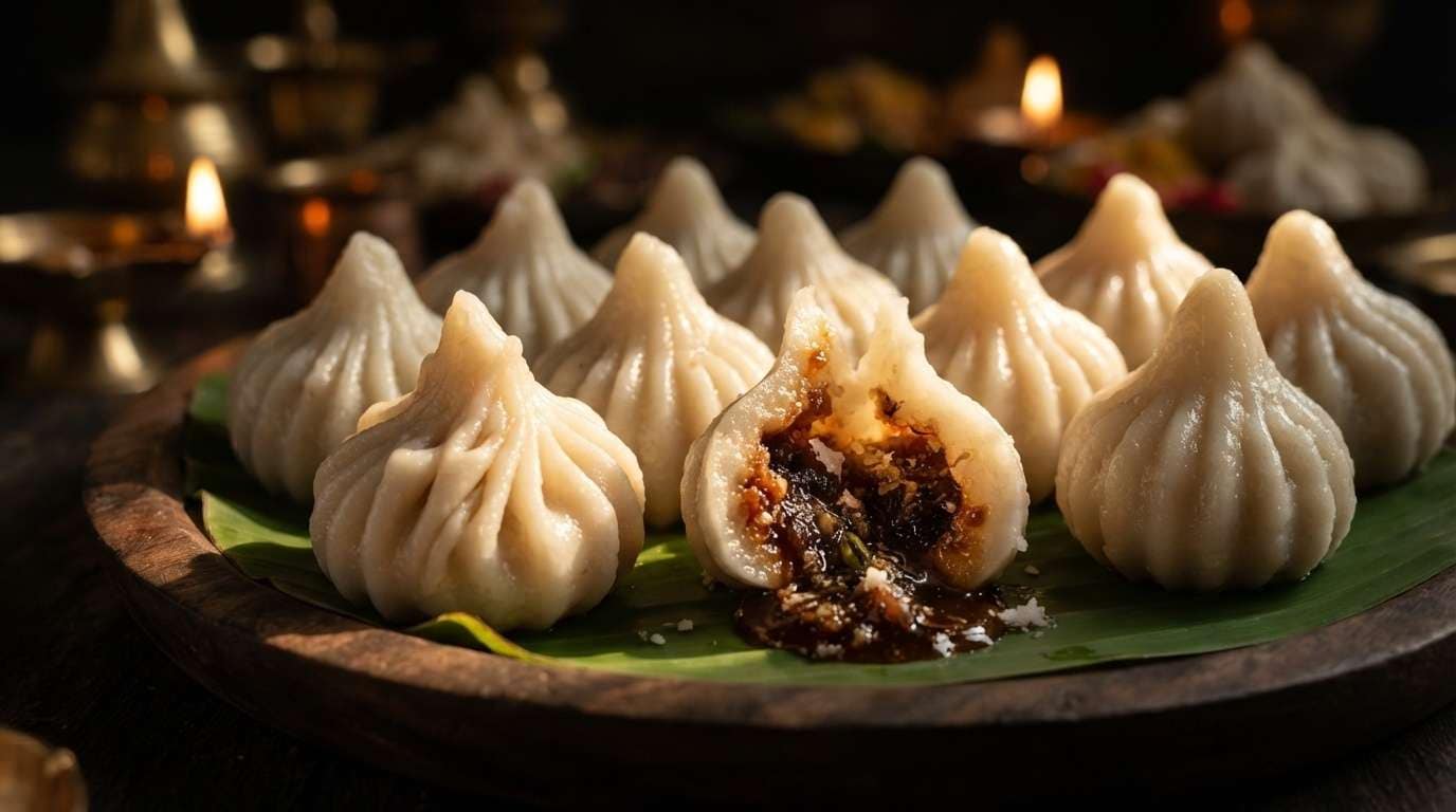 Authentic ukadiche modak textures