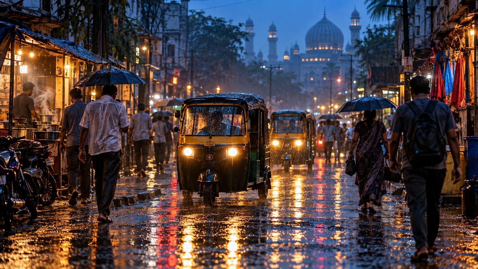 Nano Banana creating alternate monsoon candid street life prompt variants