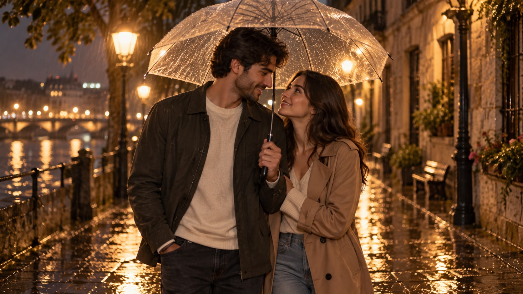 Filmora AI image generator creating monsoon couple AI photo prompt visuals
