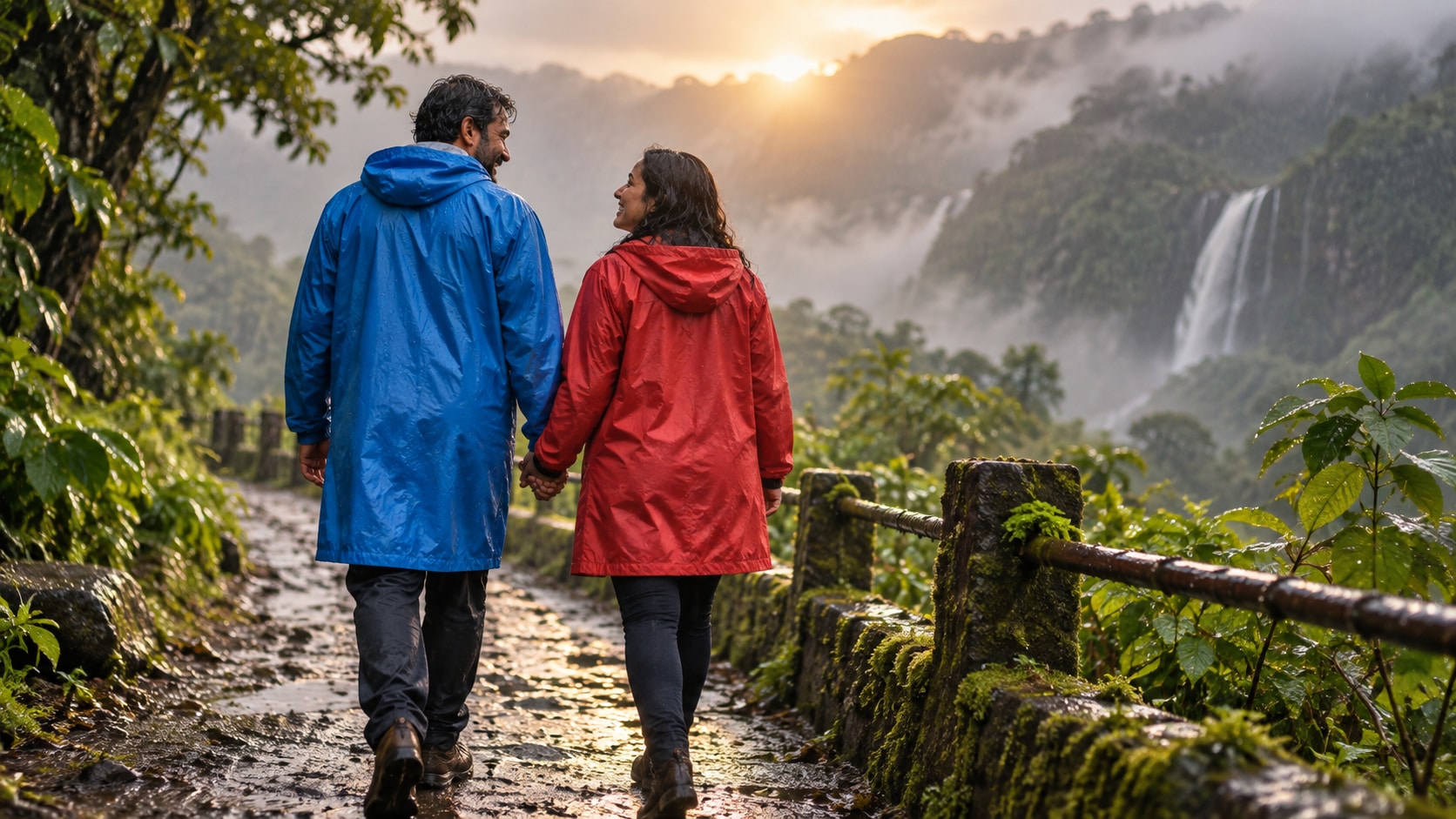 Nano Banana creating alternate monsoon couple AI photo prompt variants