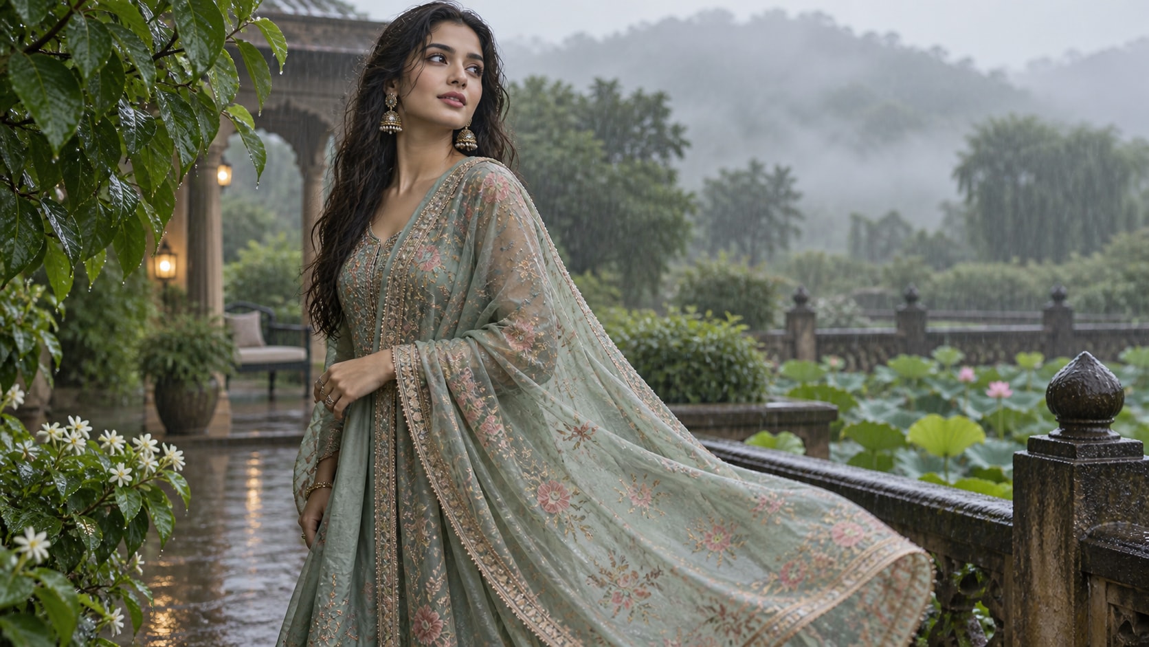 Nano Banana creating alternate monsoon fashion editorial prompt variants