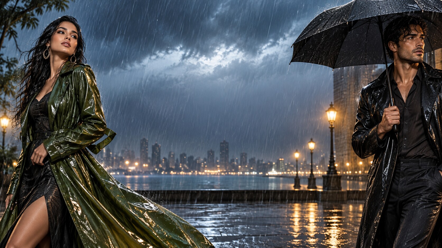 monsoon fashion editorial prompt still image converted into video in Filmora