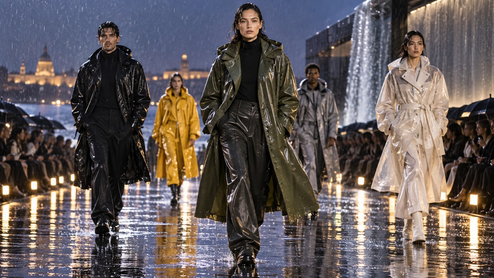 Filmora AI image generator creating monsoon fashion editorial prompt visuals