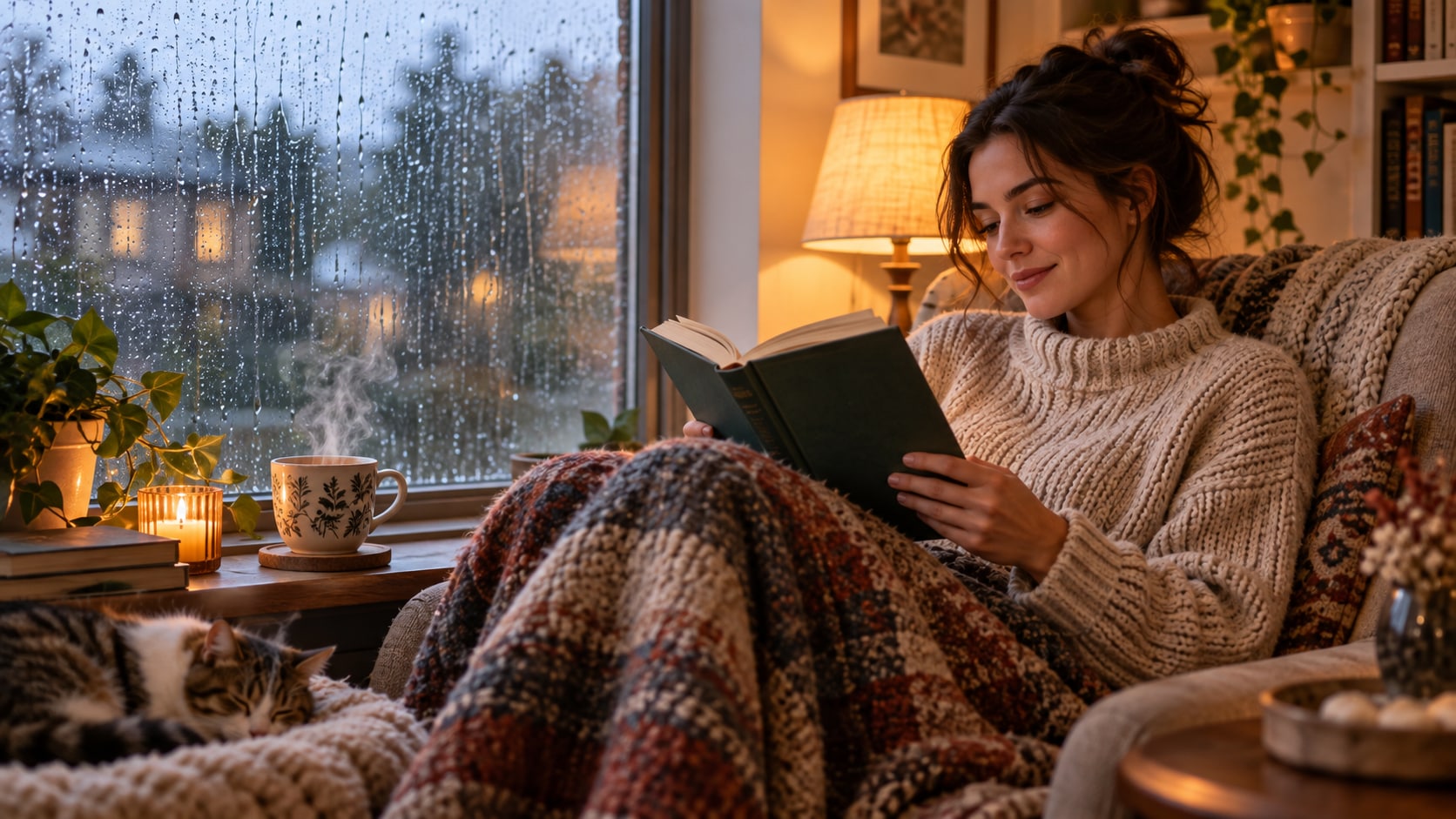 Filmora AI image generator creating monsoon indoor cozy prompt visuals