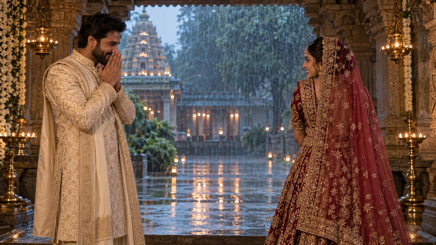 GPT Image 2 creating controlled monsoon wedding photoshoot prompt detail