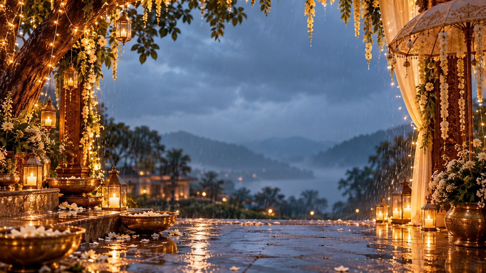 monsoon wedding photoshoot prompt still image converted into video in Filmora
