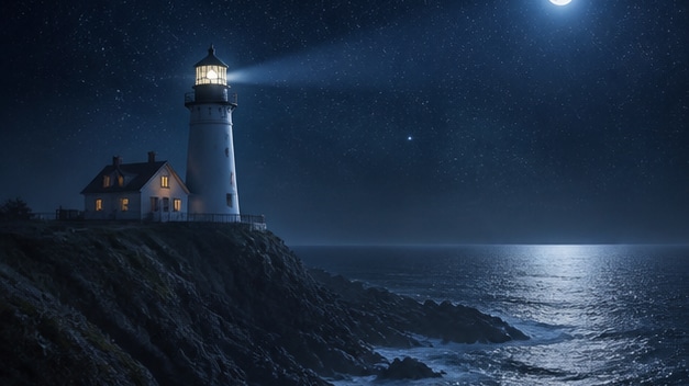 Nano Banana model creating AI lighthouse image prompt style variants