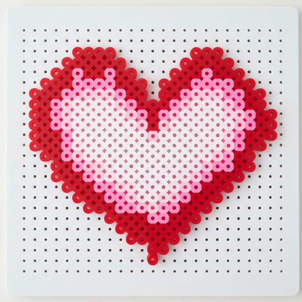 ハート絵文字アイロンビーズAI - ラブピクセルアートパターン