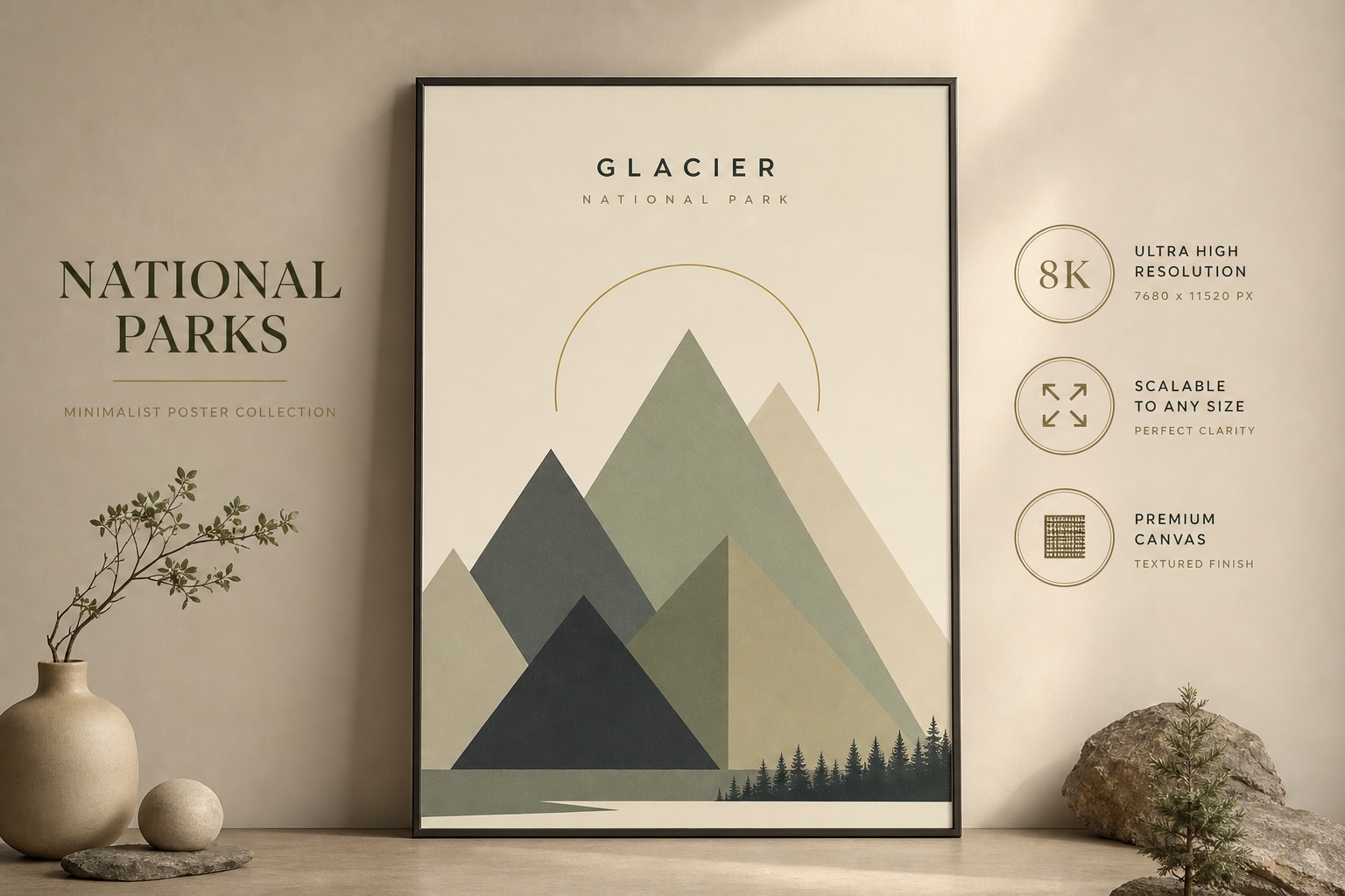 Generate minimalist prints for decor using poster prompts