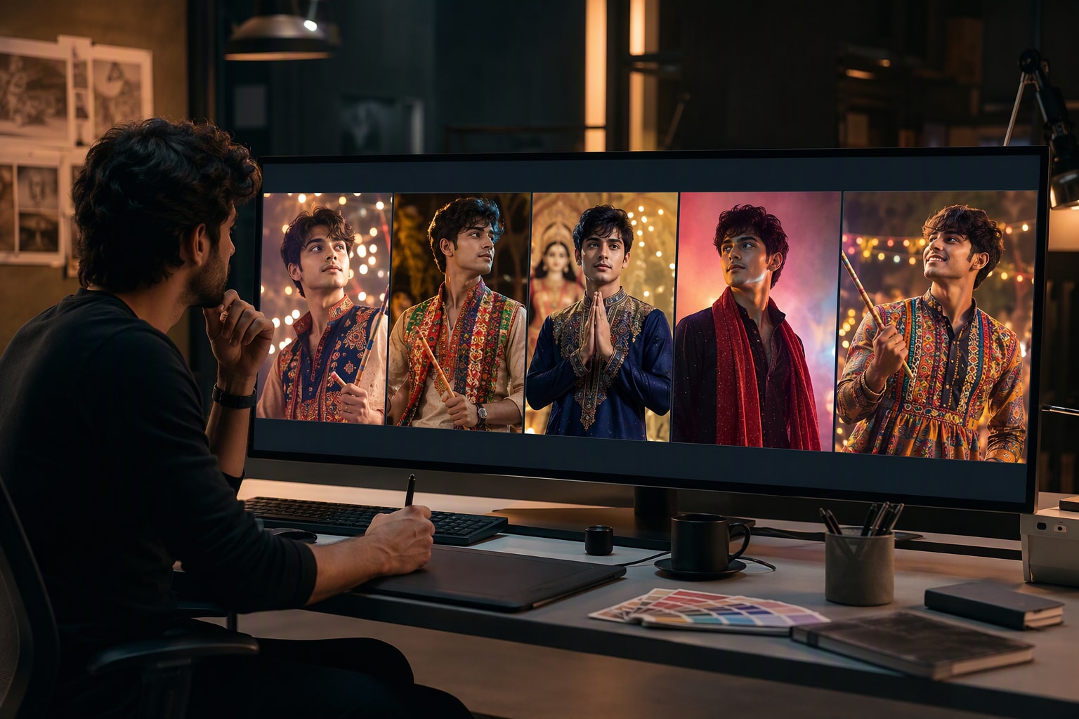 Nano Banana creating alternate Navratri boy prompt variants