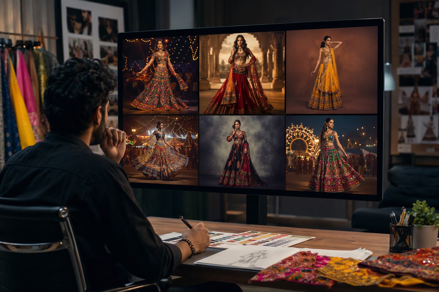 Nano Banana creating alternate Navratri traditional outfit prompt variants