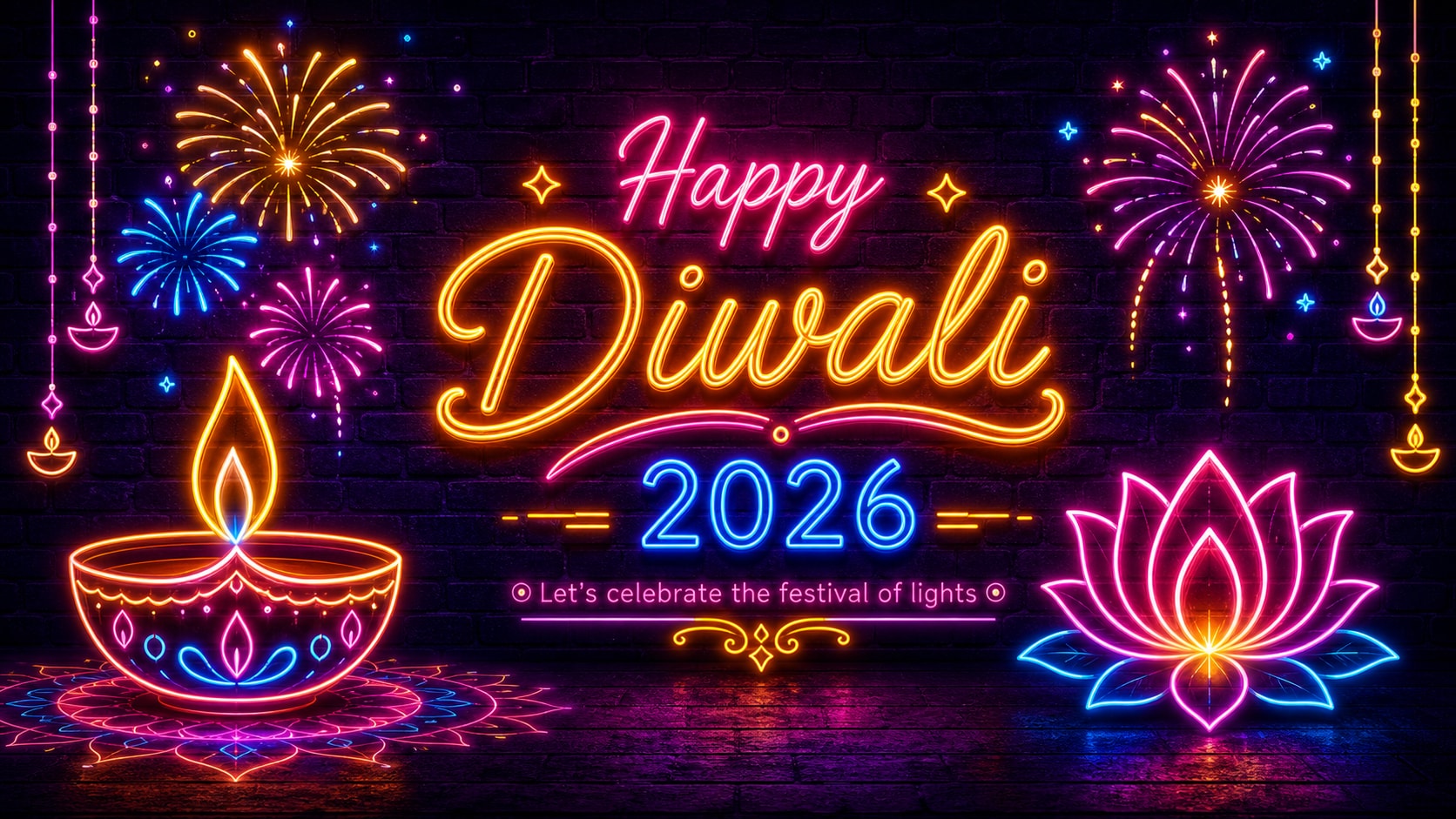 Craft beautiful diwali greeting card instantly