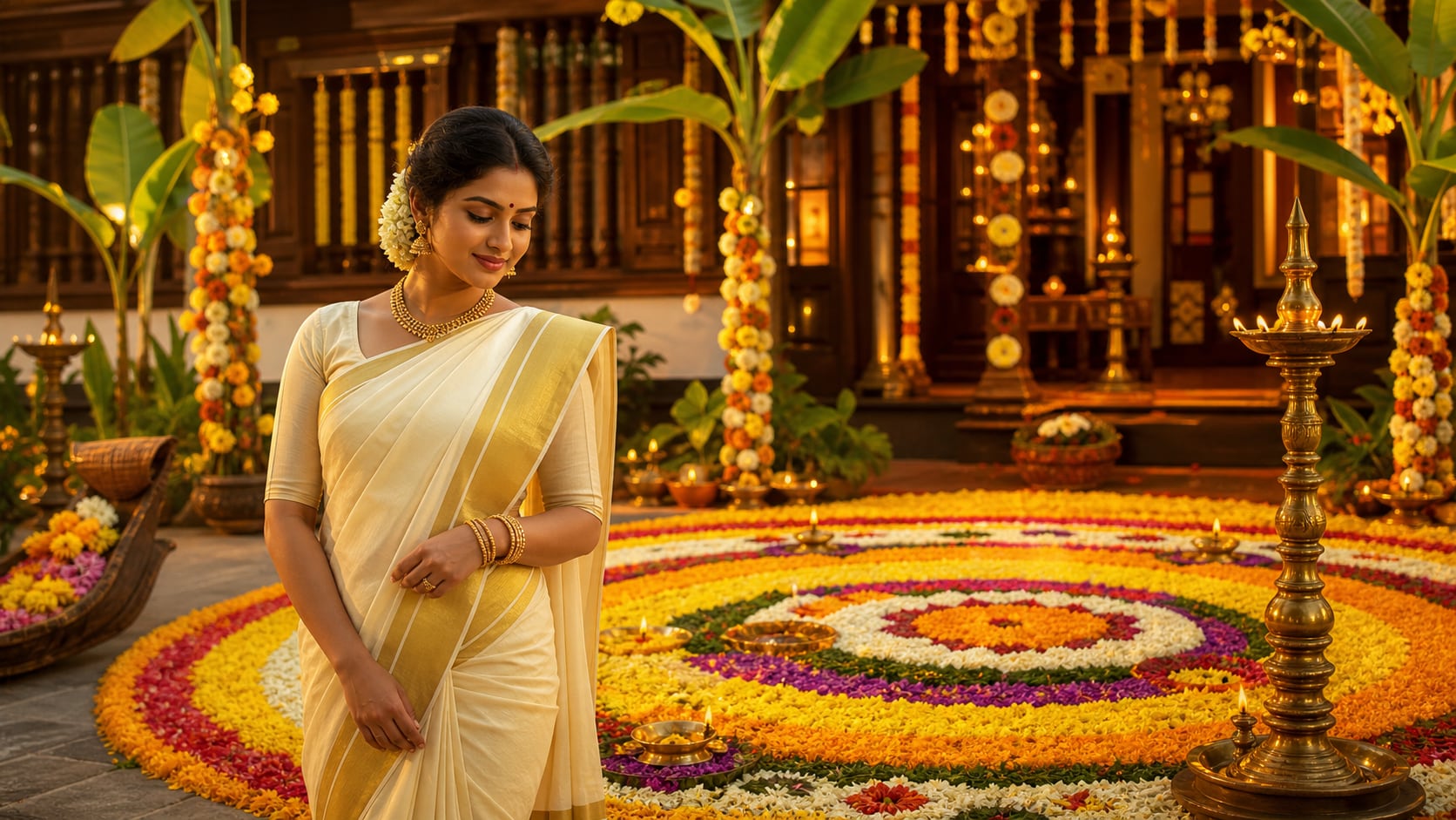 Generate authentic traditional Kerala aesthetics
