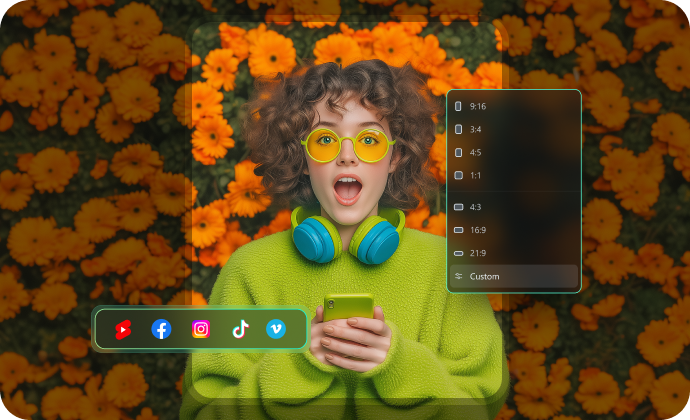 auto reframe illusion video for different social media