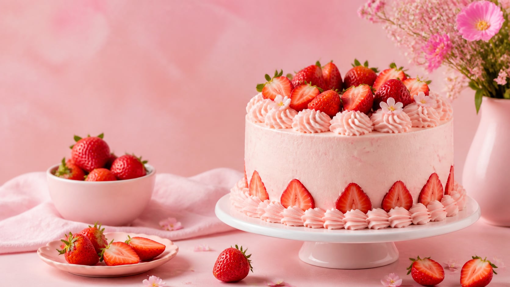 strawberry cake prompts