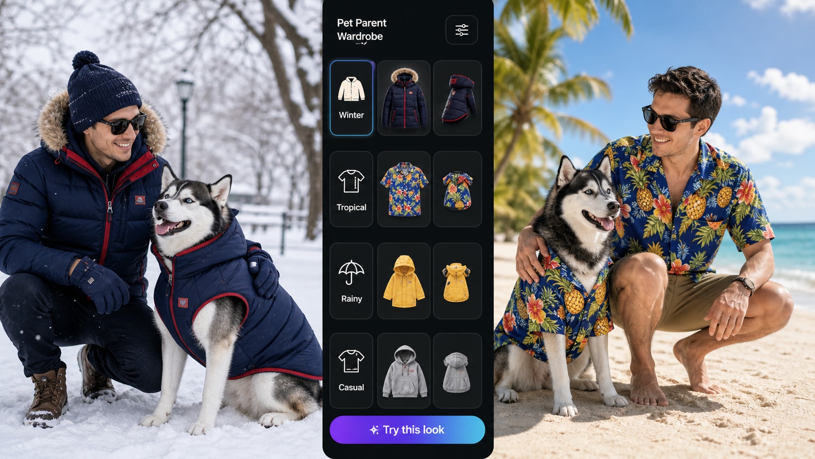 Pet and parent matching outfit prompt