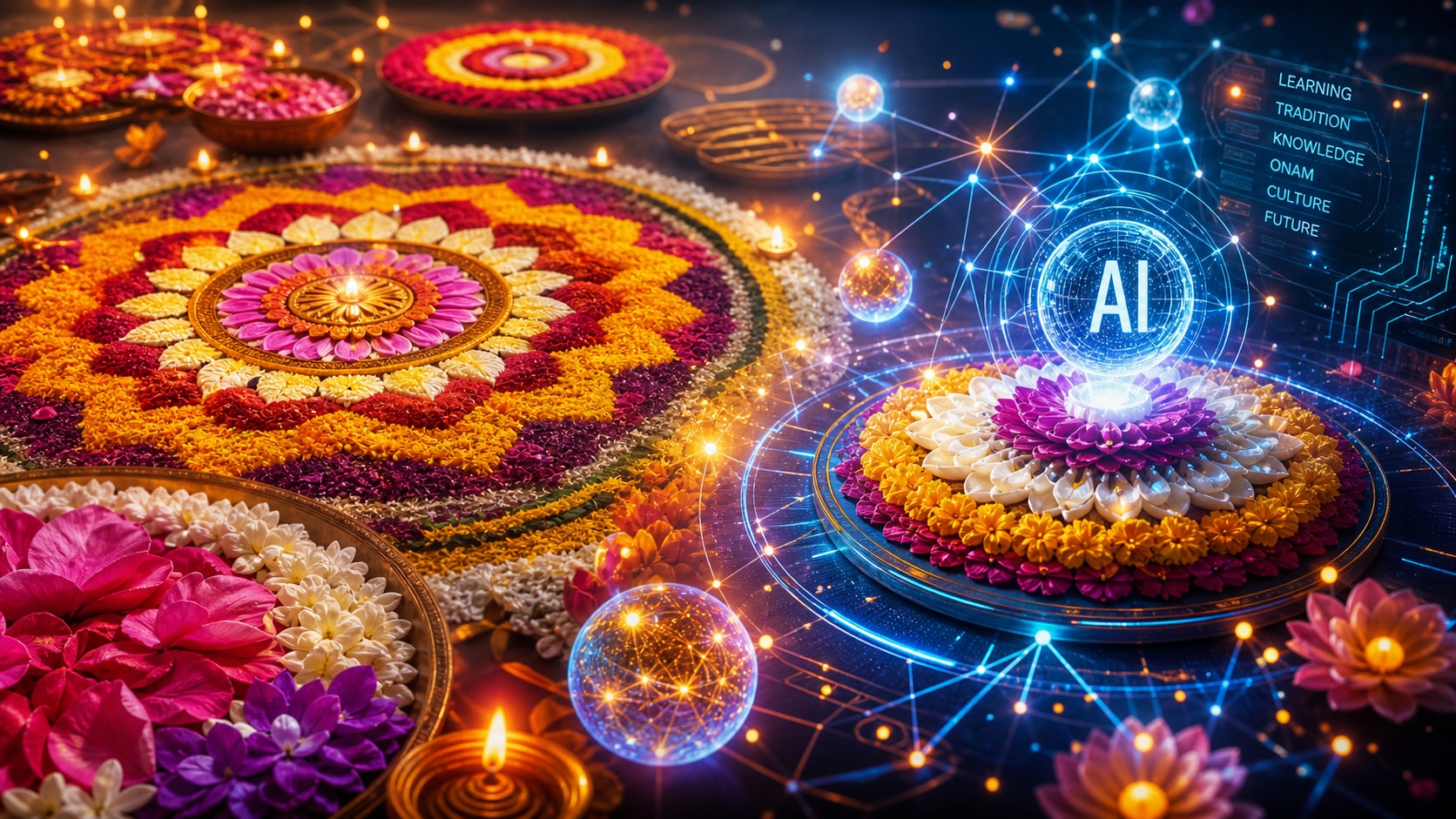 Advanced AI models for onam pookalam design