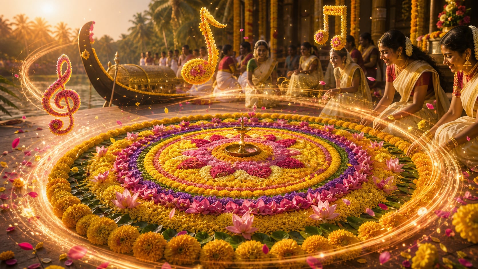 Edit onam pookalam design photos into videos