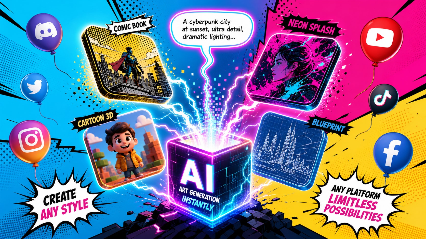 Multi-platform AI art generation with Filmora