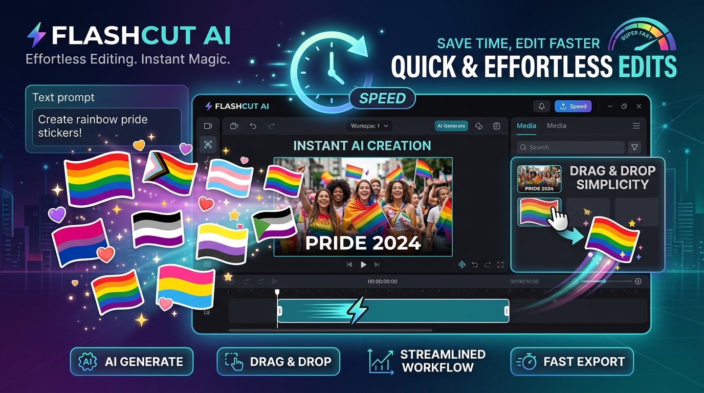 Quick effortless edits with pride flag stickers