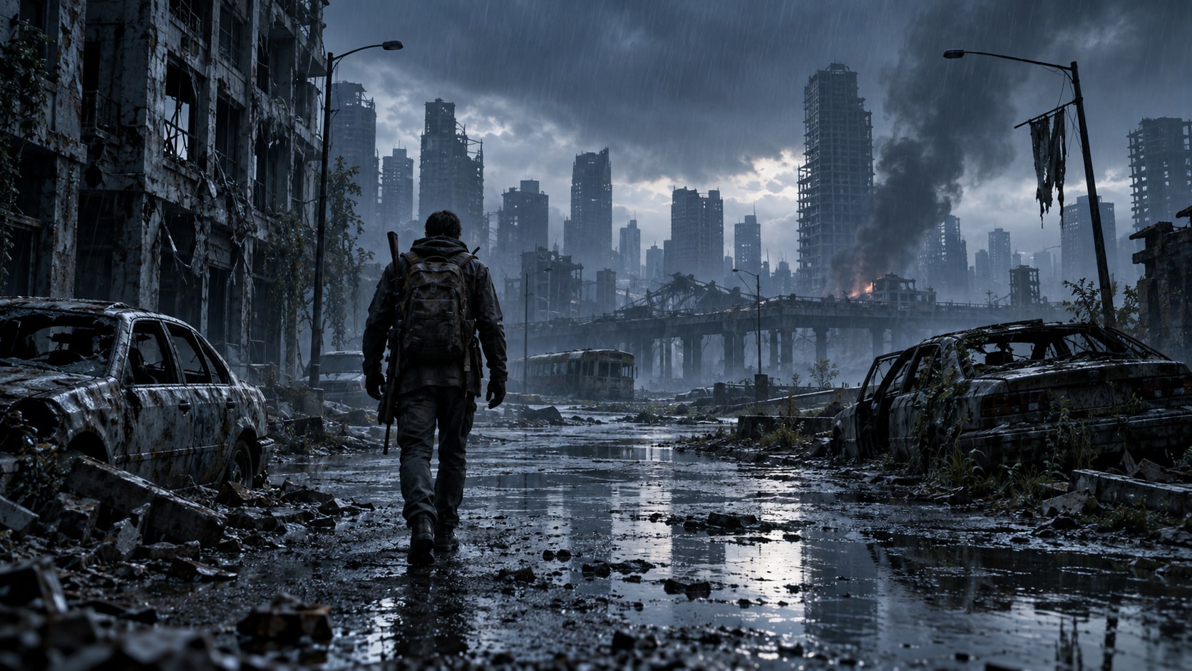 Filmora AI image generator creating zombie apocalypse prompt visuals