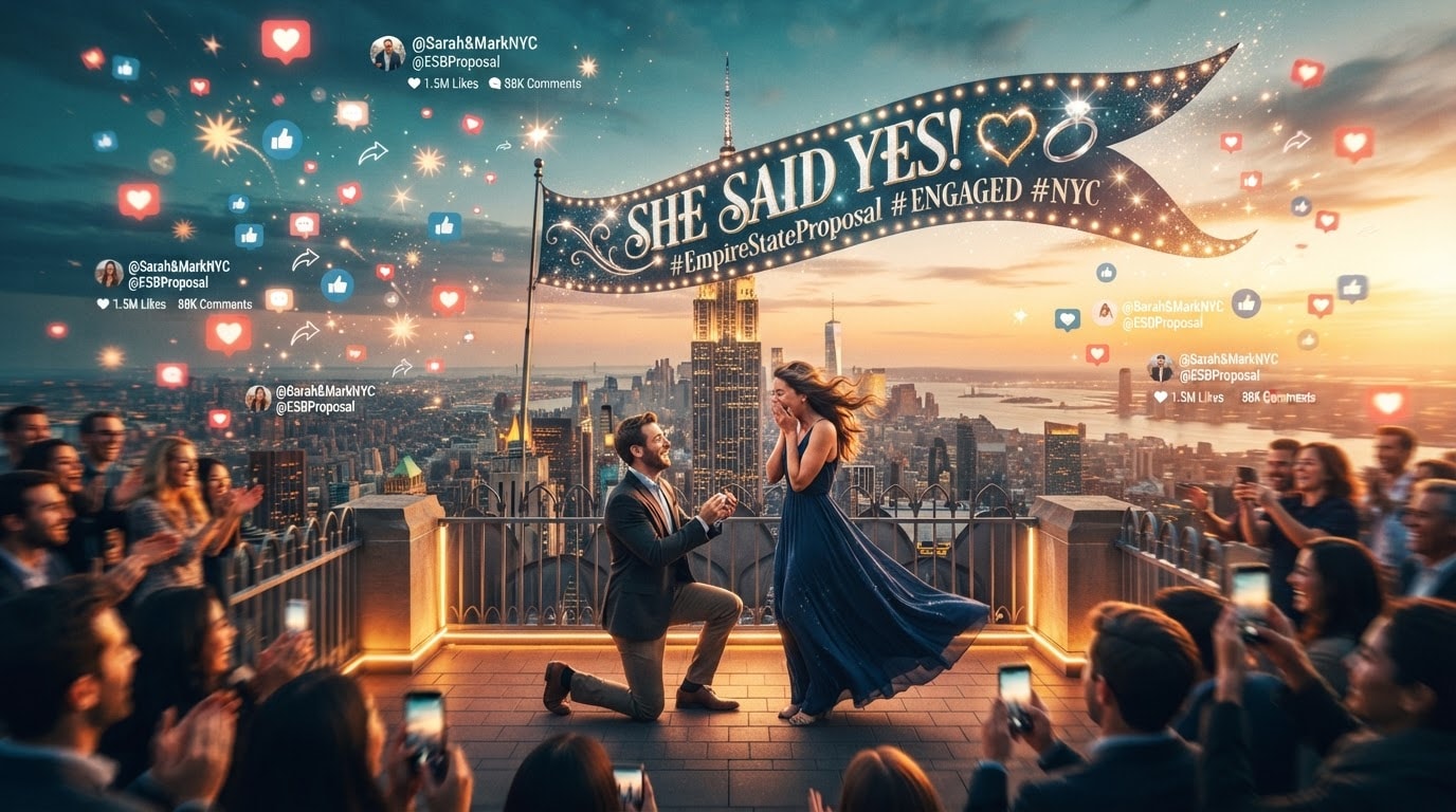 Edit empire state building couple proposal video