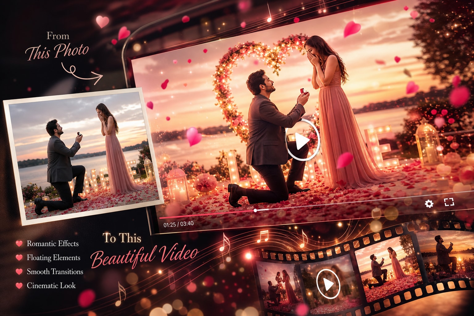Turn proposal AI images into video invitations