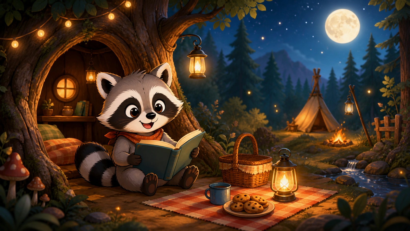 kids book raccoon illustration prompt feature image