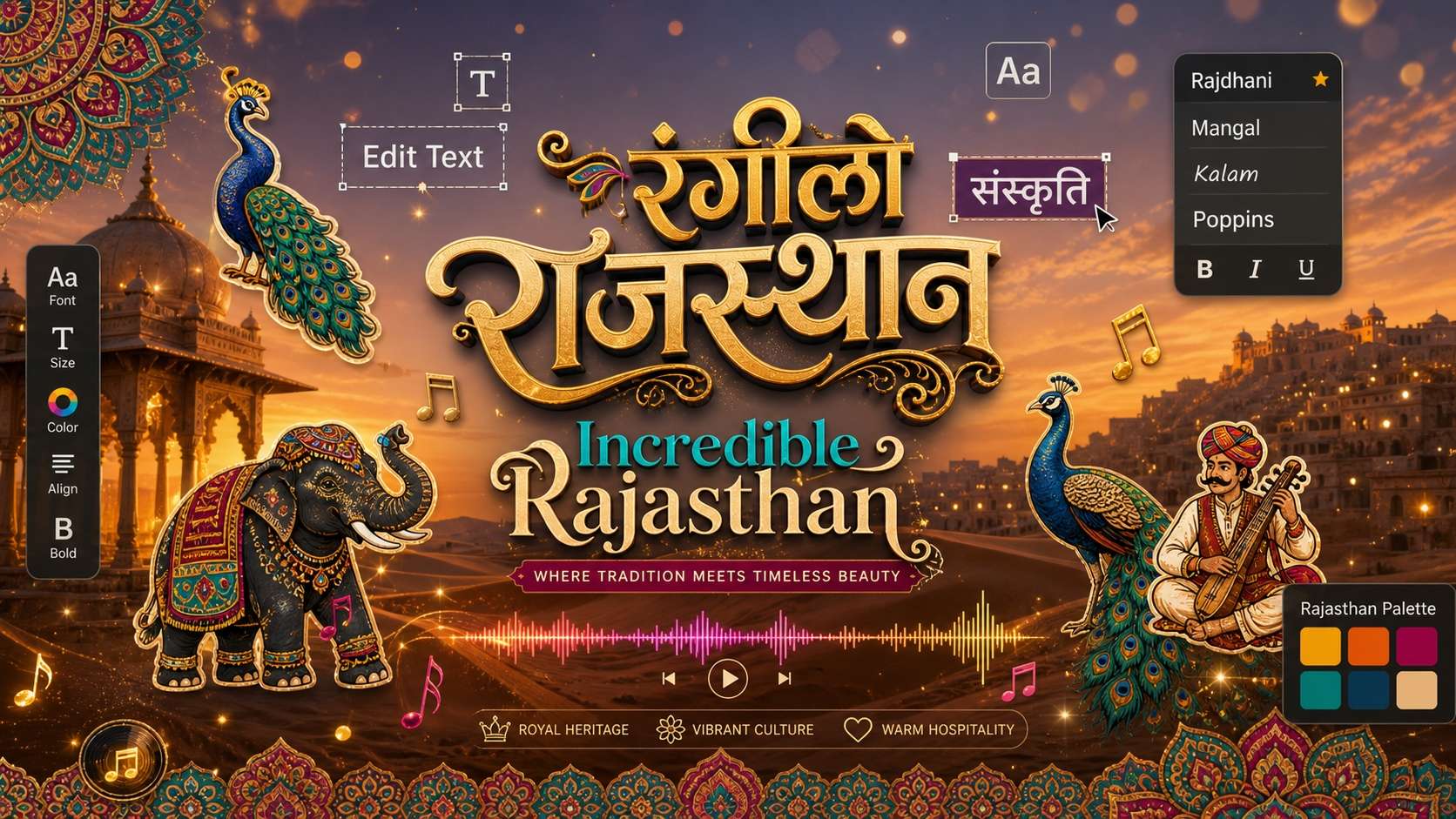 Seamless text editing and AI copywriting for rajasthani prompt