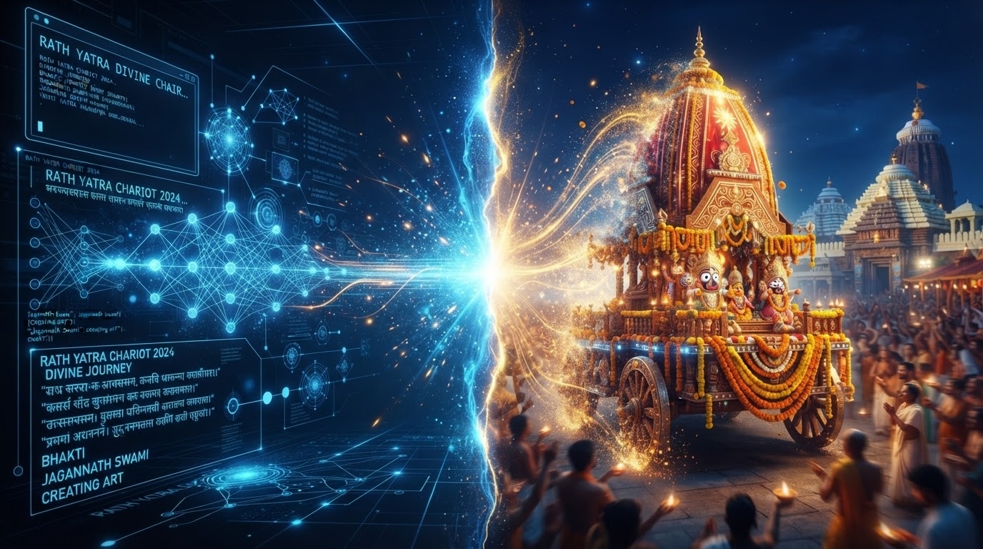 Transform text into divine Rath Yatra posters with AI