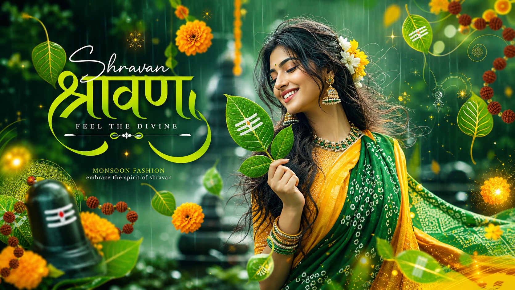 Accessorize with AI Stickers and Effects for Shravan Designs