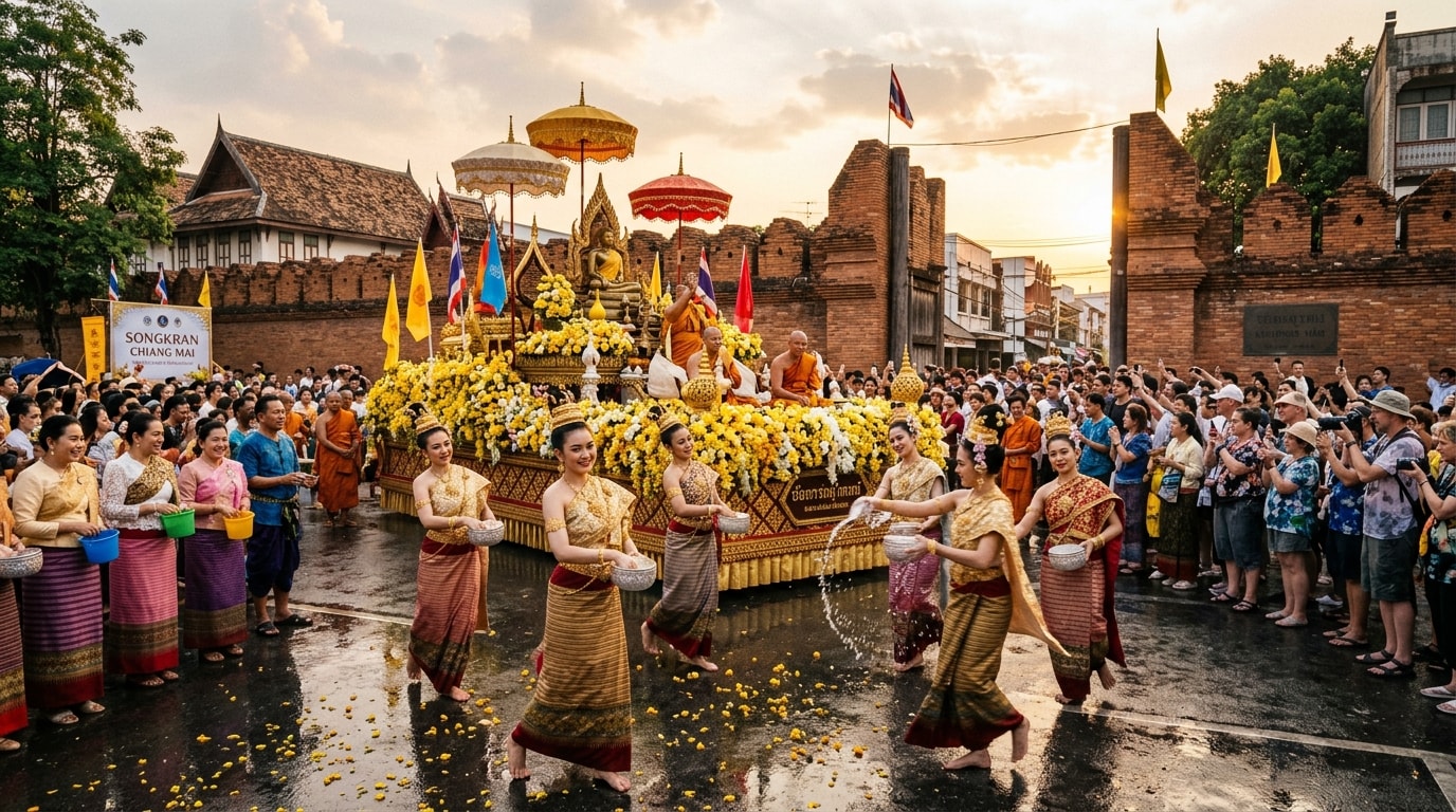 Edit Songkran Portrait Photos with Filters and Text