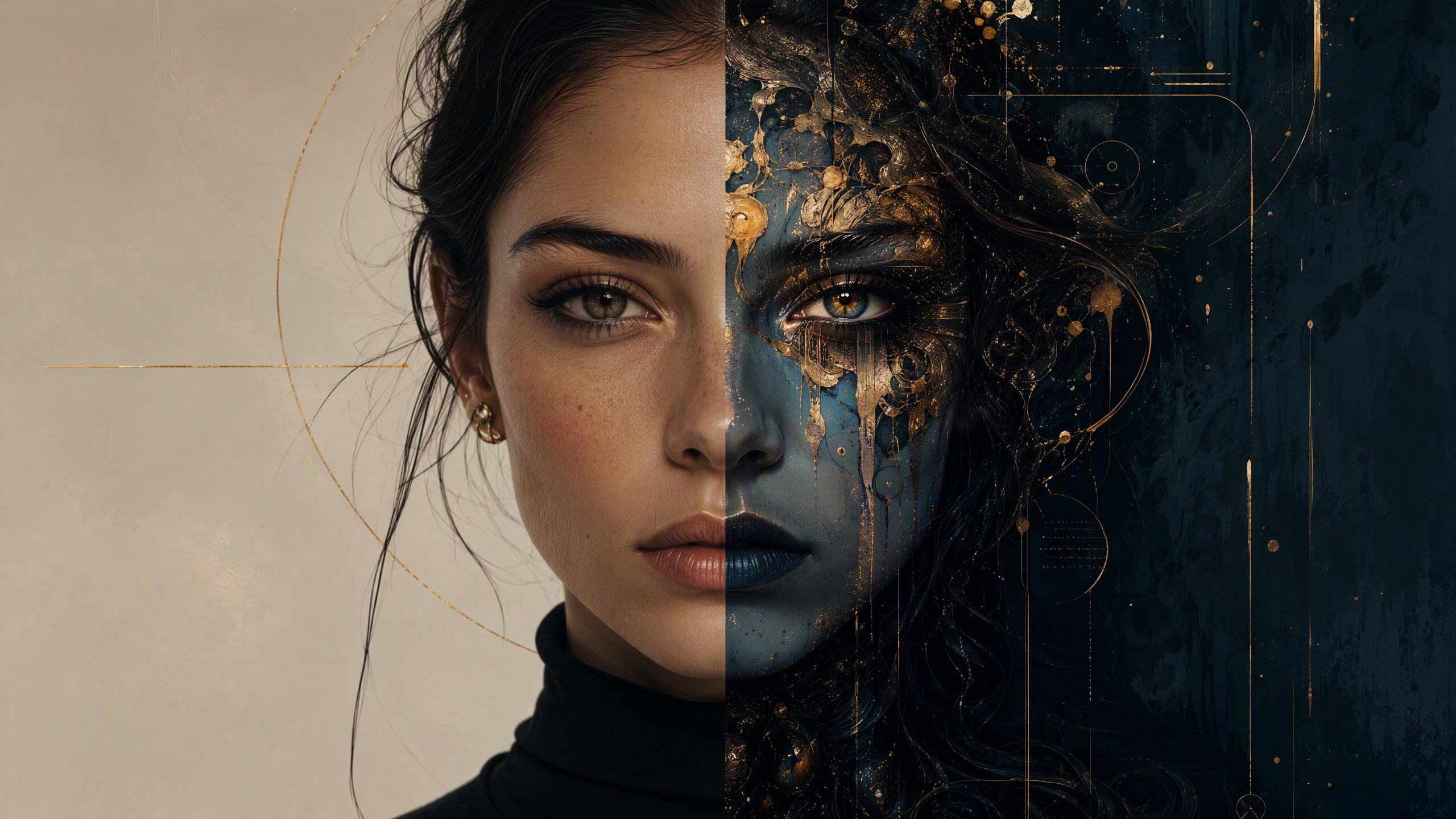 Leverage advanced image generation models for your split face ai image