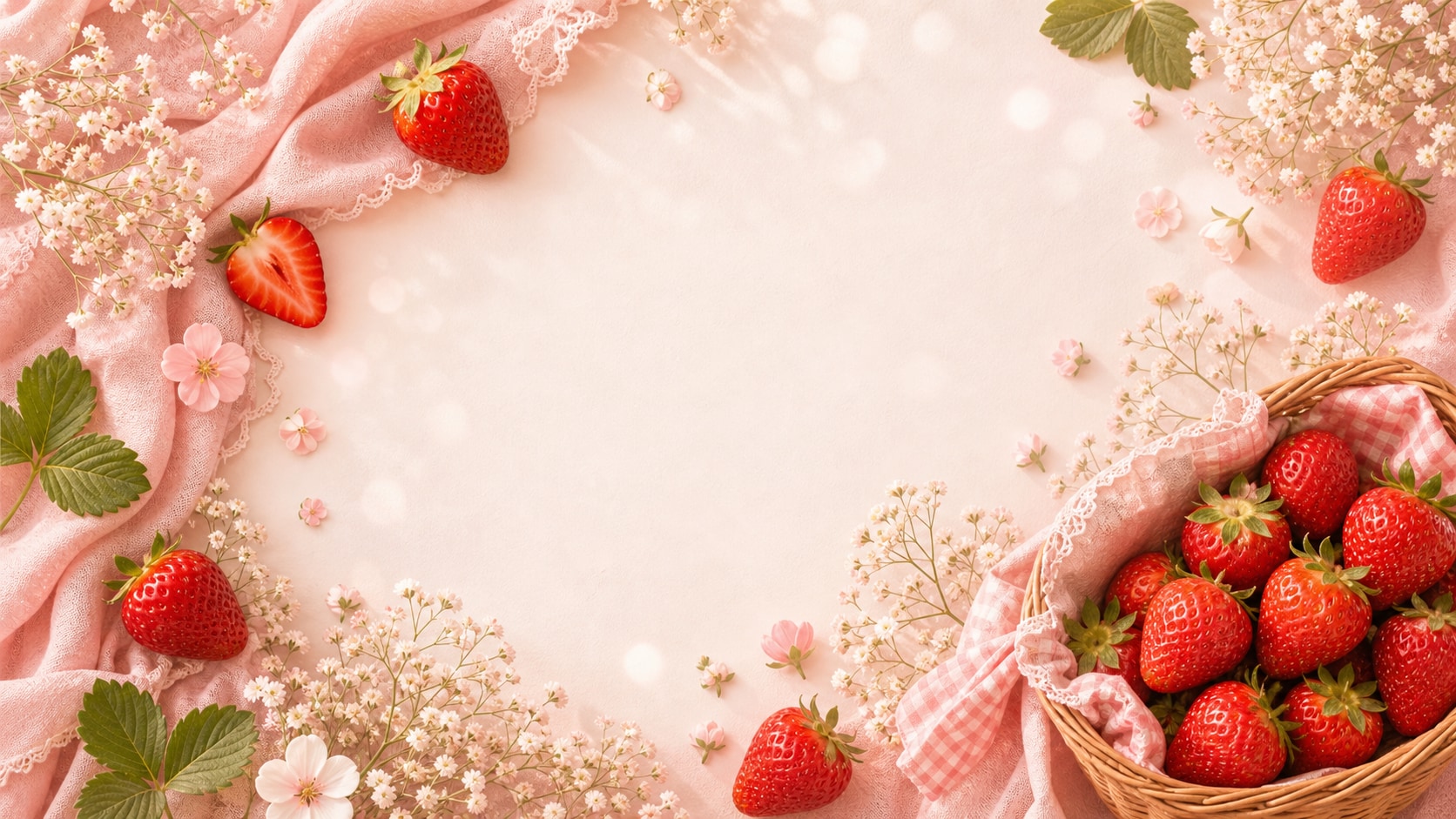 strawberry aesthetic image prepared for video editing