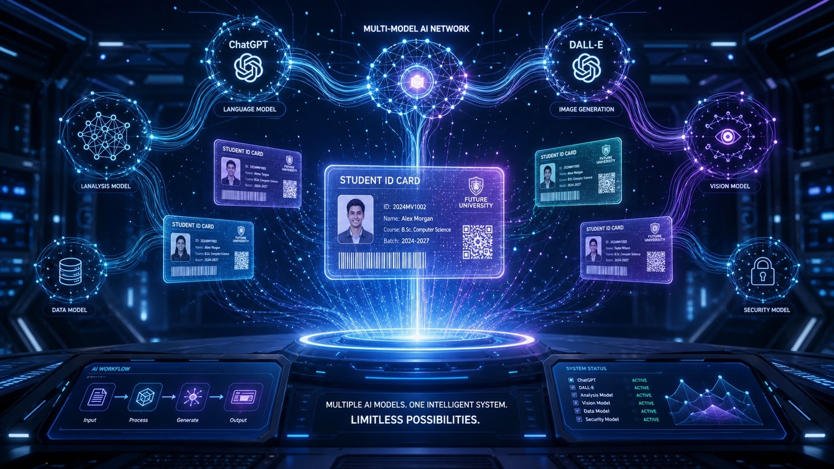 Powerful AI models for student id card generation