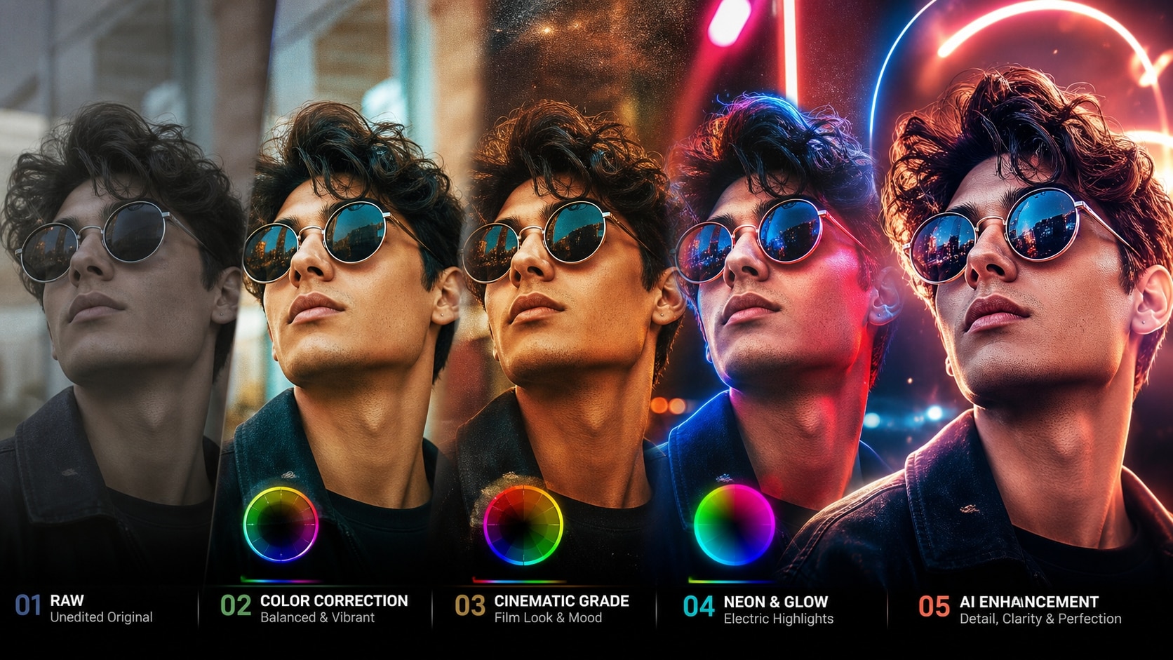 Edit your sunglasses portrait template with advanced Filmora tools