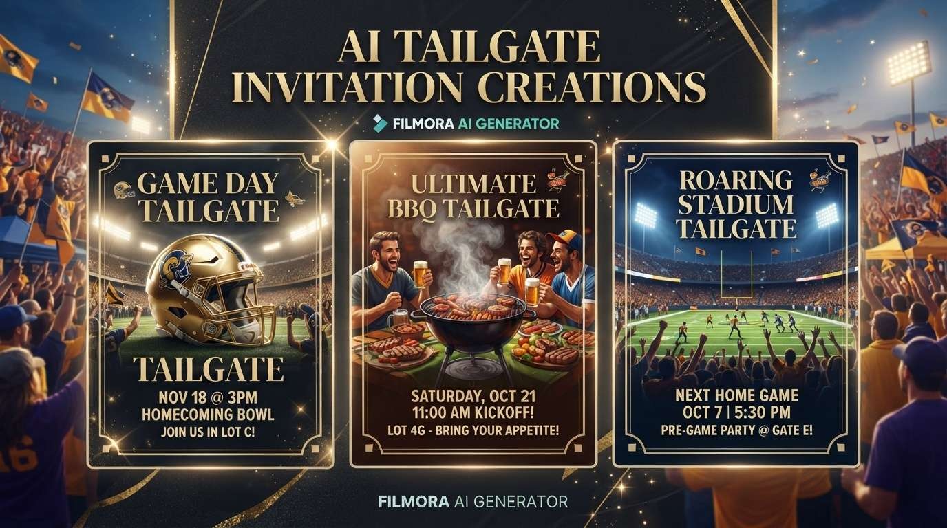 Generate football tailgate party visuals