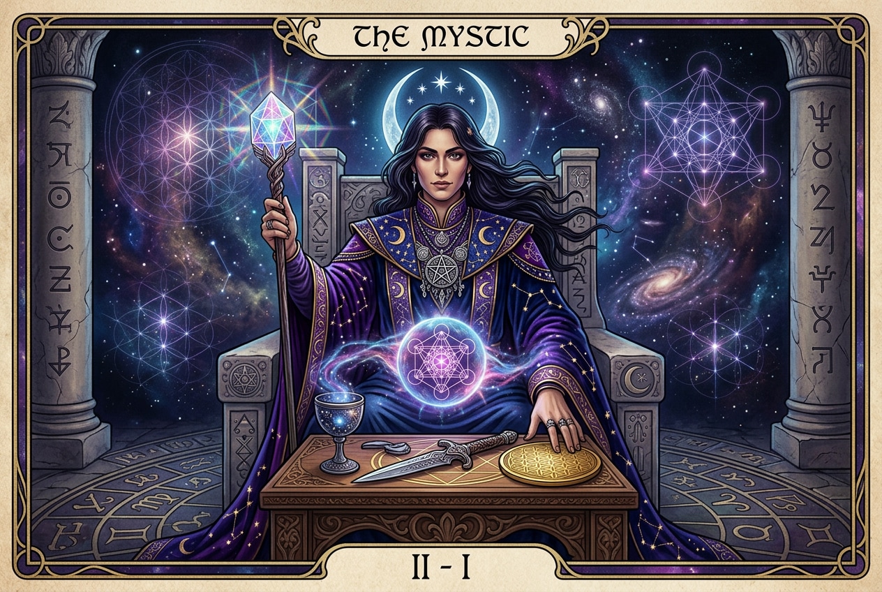 Embody the major arcana with a tarot card portrait prompt