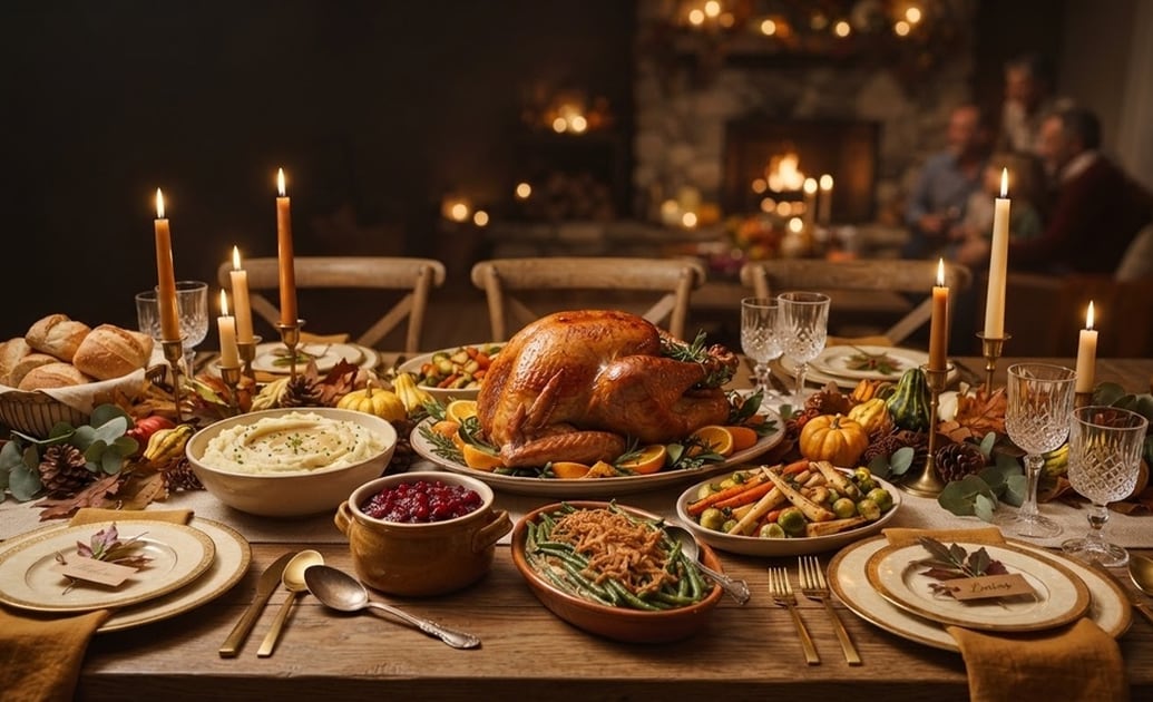 Generate photorealistic thanksgiving tablescapes