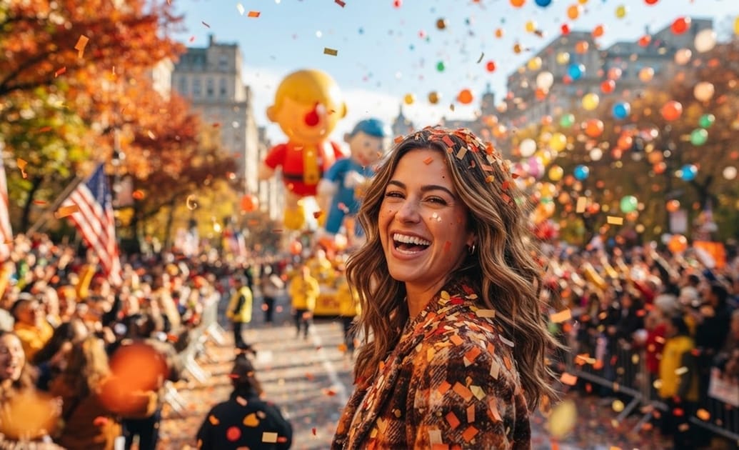 Create festive thanksgiving parade ai photo