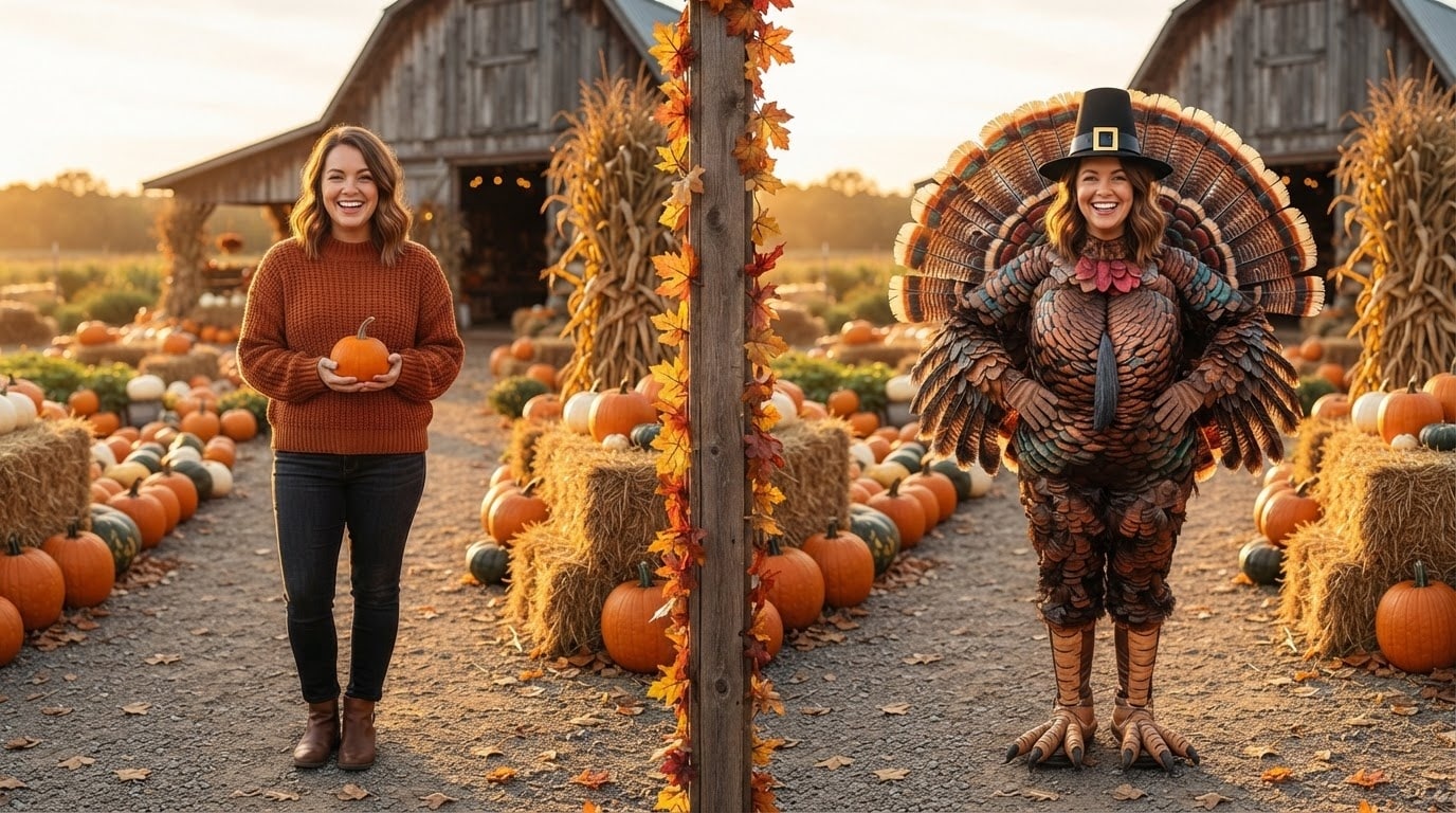 Generate thanksgiving turkey costume ai lookbook with Filmora AI