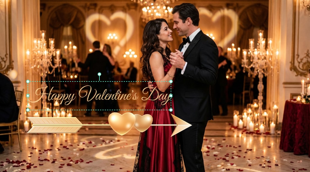 Romantic ballroom couple dancing