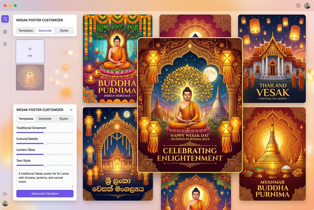 Tailor your May Day Buddha Purnima poster AI