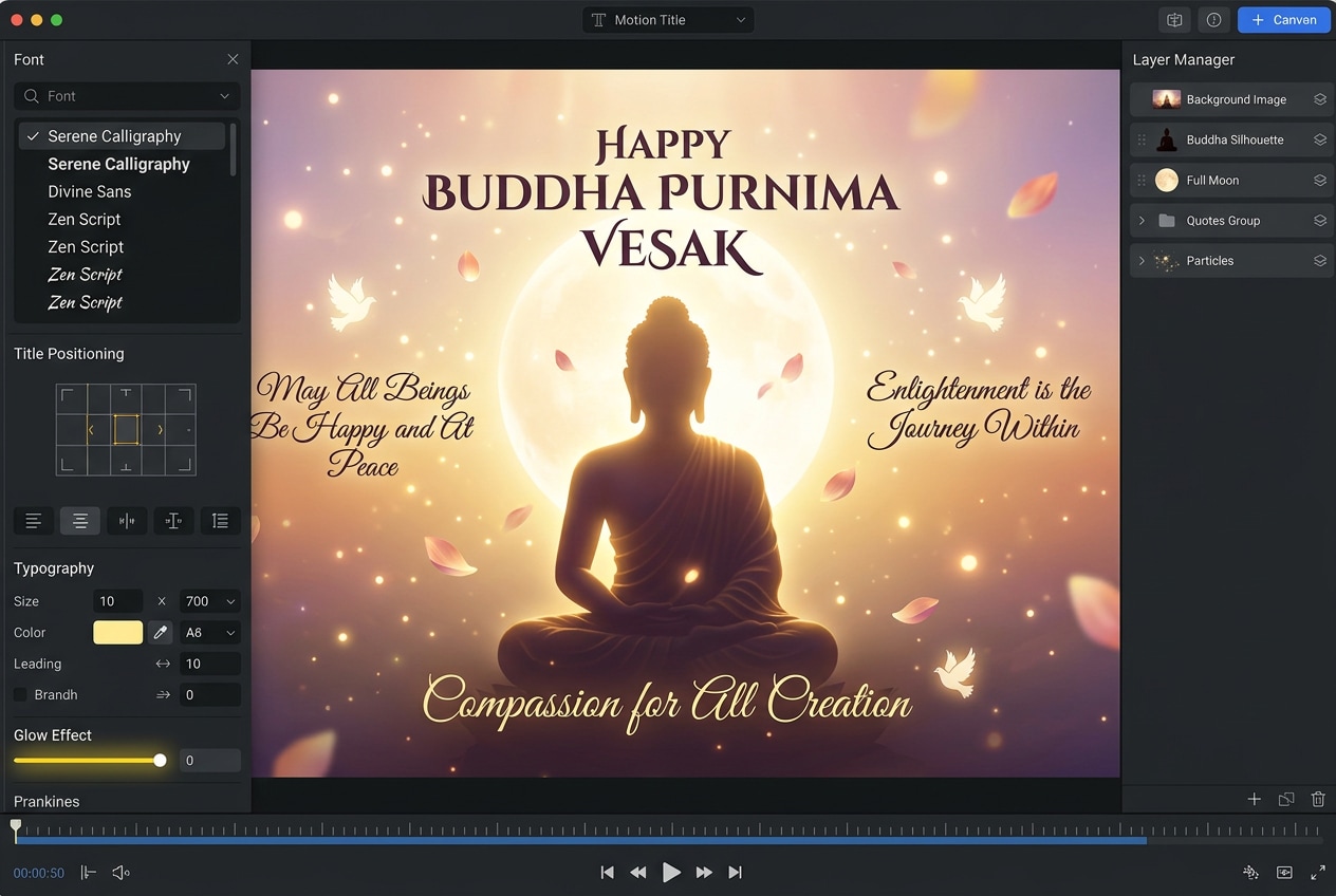 Seamlessly add blessings to Buddha Purnima posters