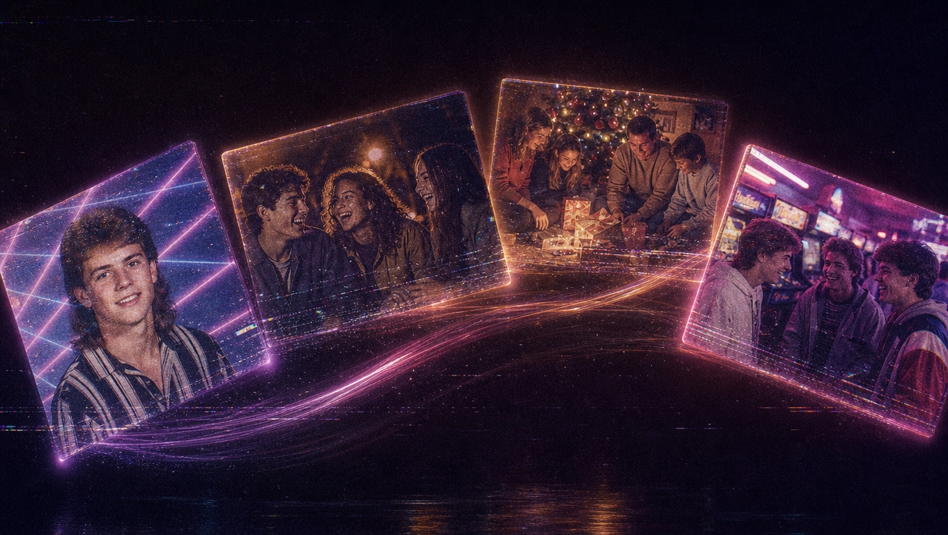 Perfect for every retro scenario with diverse vhs photo prompts