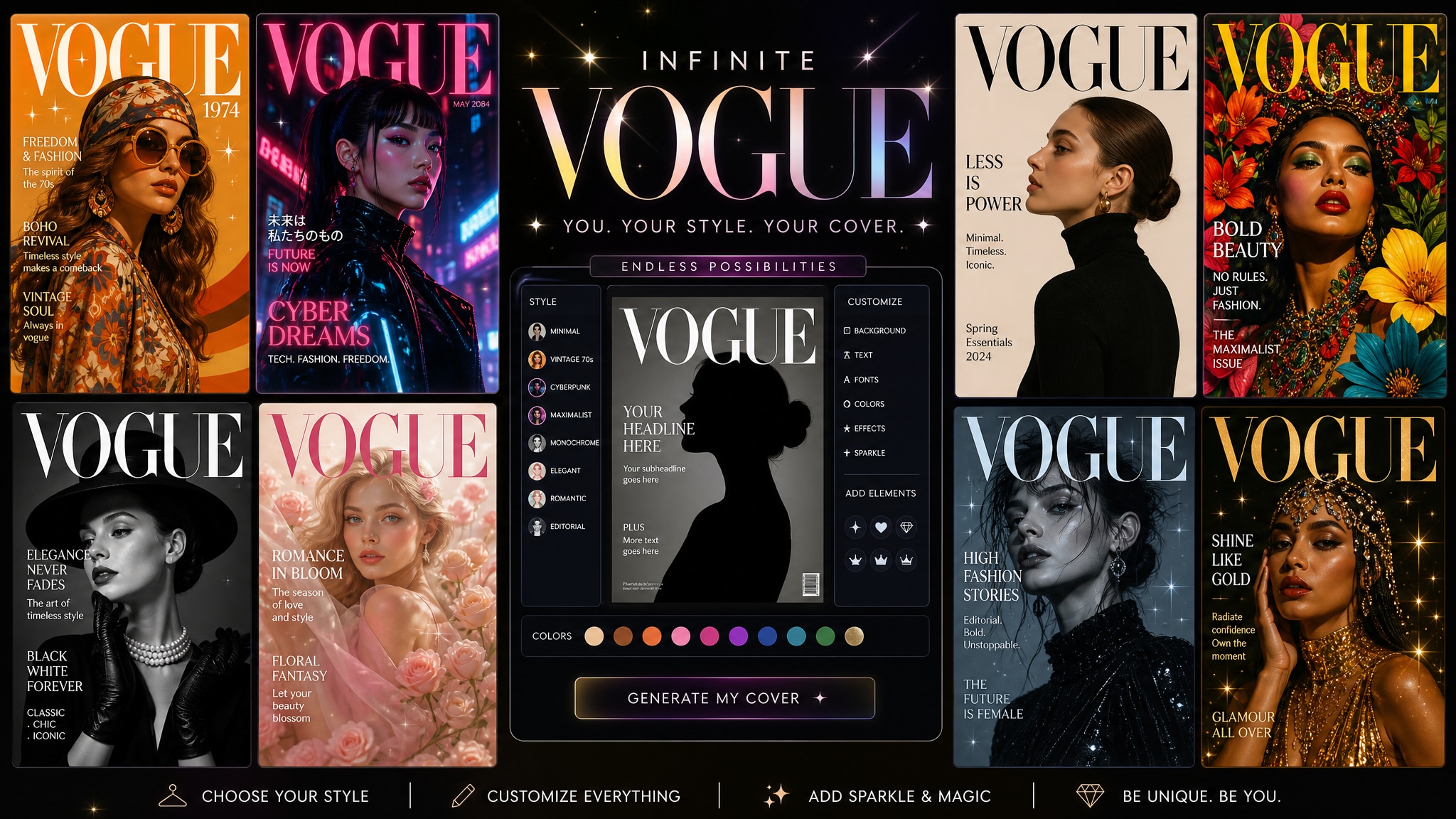customize your signature look with make your own vogue cover
