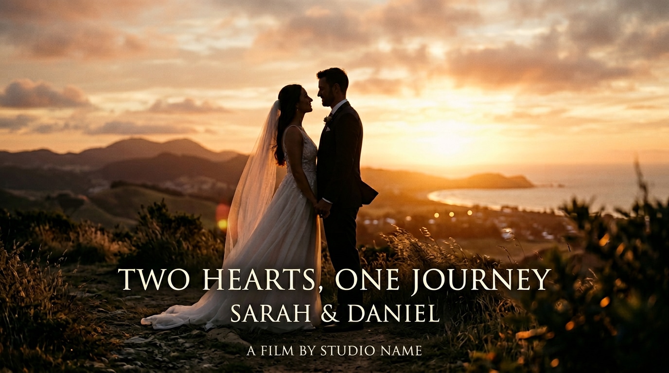 Elevate cinematic wedding videos with romantic captions